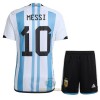 Maglia ufficiale Argentina 3 Star MESSI 10 Casa Mondiali 2022 per Bambino